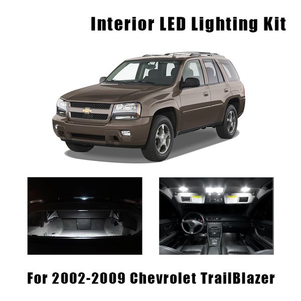 14 Bulbs White Interior Led Car Map Door Light Kit Fit For 2002 2007 2008 2009 Trailblazer Ceiling Trunk License Lamp Strobe Light Led Strobe Lights