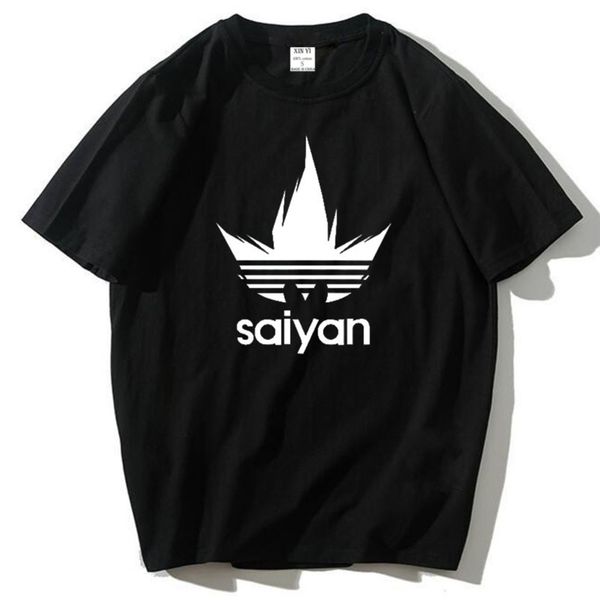 

мужские футболки super saiyan японское аниме dragon ball z марка мужская футболка db лето 100% хлопок круглый вырез реглан, White;black