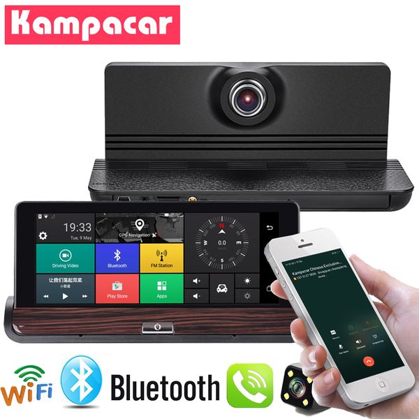 

kampacar 7 " android 3g car dvr dash cam gps navigation auto video recorder mirror with rear view camera bluetooth wifi two dvrs