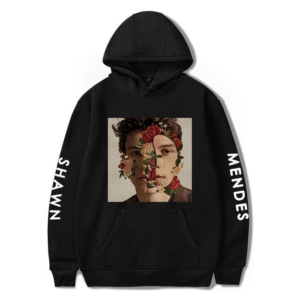 

new shawn mendes hoodie autumn women hoodies print hip hop sweatshirts men's long sleeve hoodies pullovers coat girls female, Black