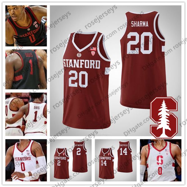 

custom stanford cardinal basketball 3 tyrell terry 13 oscar da silva 14 spencer jones 2 bryce wills men youth kid ncaa jersey 4xl, Black;red