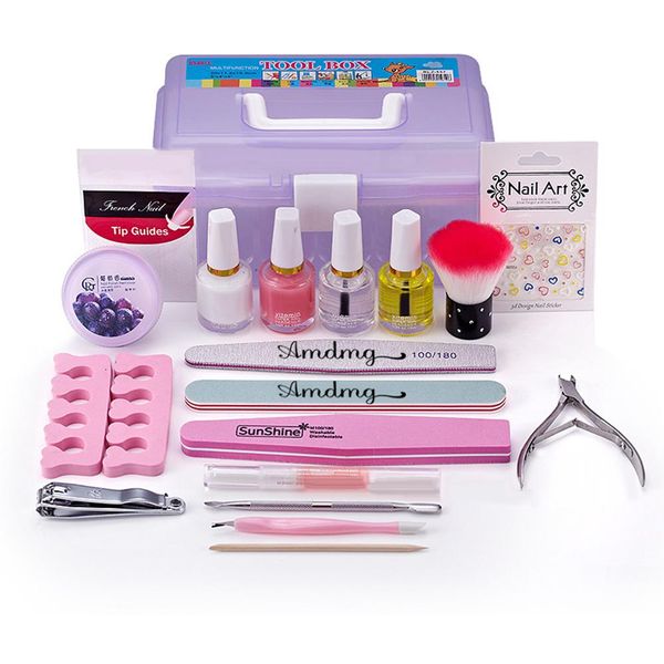 

new buffer steel pusher dead skin fork nutrition bright oil nail art manicure kit