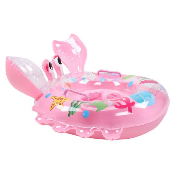 

2019 baby inflatable pool float infant crab seat boat swim ring with handles swimming pool inflatable float circle 56cm