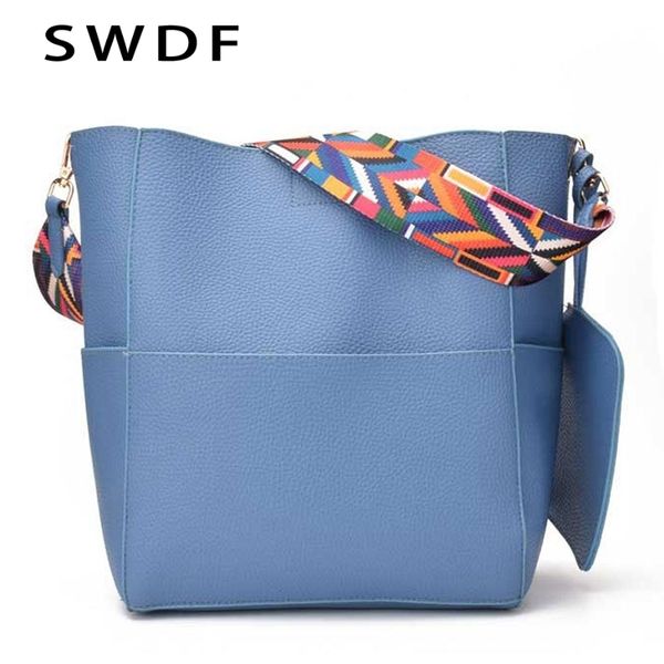 

new brand designer women bag vintage strap shoulder bag warm colors bucket handbag large capacity crossbody bag lady sac a main y190606