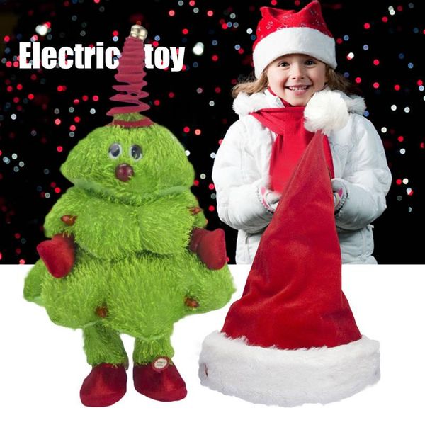

electric christmas toy singing dancing moving christmas tree hat electric children's toy kids present without battery