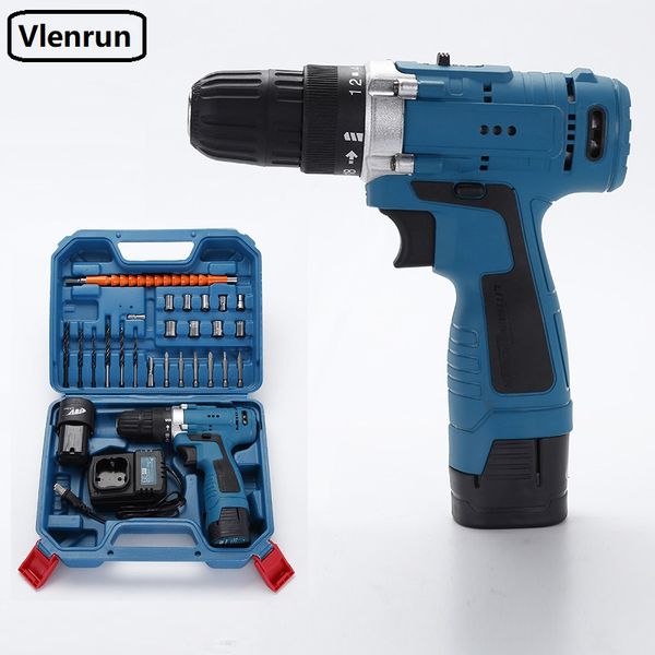 

32v 18v electric drill home appliance repair cordless torque screwdriver tool set box lithium-ion 26nm impact wireless drill