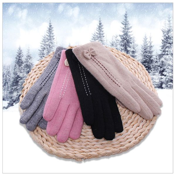 

autumn and winter new fashion touch screen cashmere gloves women' high-grade wool windproof warm gloves, Blue;gray