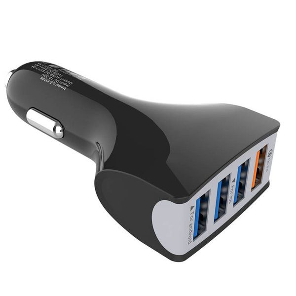 

автомобильное зарядное устройство 4 порта usb3.0 fast charge питания ce квалифицирован для iphone 11 pro max xs samsung s10 9 быстрая зарядк