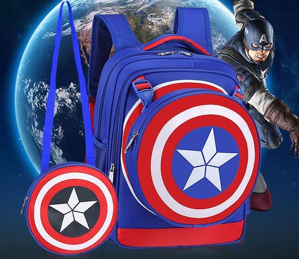 

schoolbag. pupil. captain america. cartoon. children's bags. boy. backpack.nylon. waterproof.school bags.40x30x17.bags