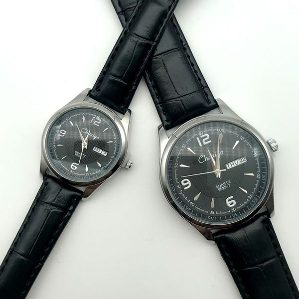 

maxi водонепроницаемый автоматический кварц натуральная кожа пары смотреть тенденция случайные часы для мужчин и женщин, 3 цвета на выбор, Slivery;brown