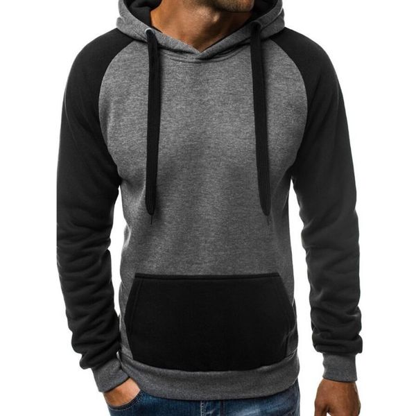 

hoodie men 2018 autumn fashion casual patchwork hoodies men hooded sweatshirt slim fit pullover hoody leisure jacket tracksuits, Black