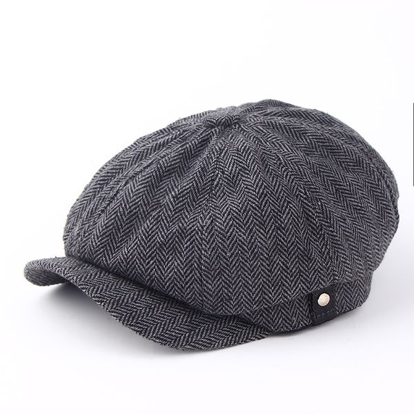 

fashion gentleman octagonal cap newsboy beret hat autumn and winter for men's jason statham male models flat caps, Blue;gray