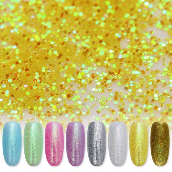 

10g/bag nail powder nail glitter chrome pigment powder dust colorful green purple shinning mirror art decoration, Silver;gold