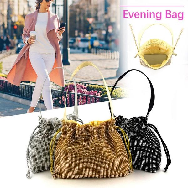 

3w#sequins women metal frame evening clutches purse bridal wedding formal dinner chain shoulder handbag bag