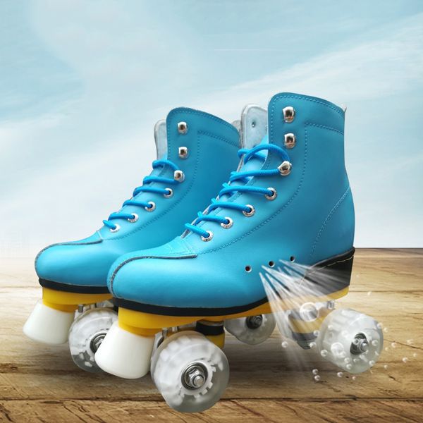 

new double-row roller skates four-wheel skates men and women outdoor shoes