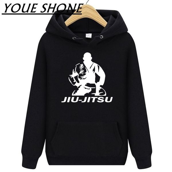 

men's gracie brazilian jiu jitsu hoodies sweatshirt compression long gi bjj rashguards jiu-jitsu sportwear hood pullover jacket, Black