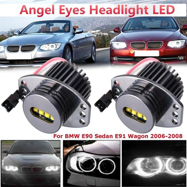 

1 pair 64w 8 led angel eyes headlight white lamp light halo 63117161444 for e90 e91 2006 2007 2008