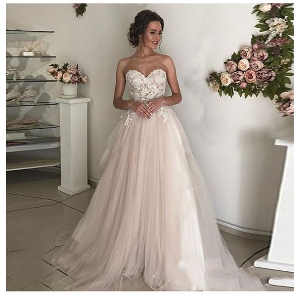 

belt lace sweetheart tiered sash white and pale pink bohemian tulle princess summer beach wedding dress a line custom appliques bridal gowns