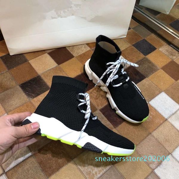 

2019 конструктор speed ​​trainer мужчин для женщин высокого носок обувь черный насыщенный дизайнерская кроссовки runner прогулки кроссовки s, Black