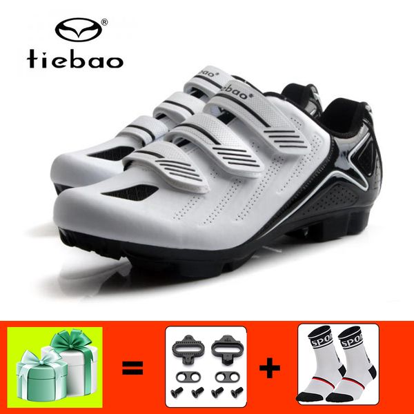 

tiebao white cycling shoes men mountain bike sneakers sapatilha ciclismo mtb self-locking breathable bicycle riding bike shoes, Black