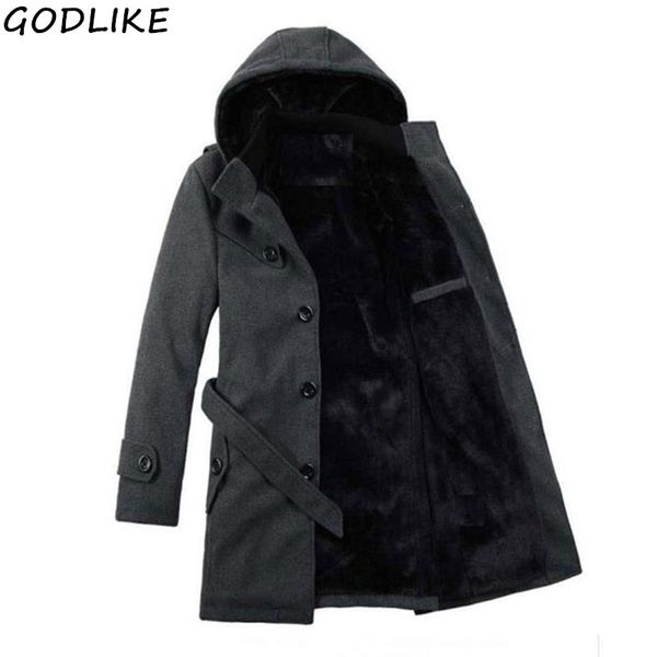 

winter jacket mens thickening wool coat slim fit jackets fashion outerwear warm man casual long overcoat plus size 4xl 5xl 6xl, Black