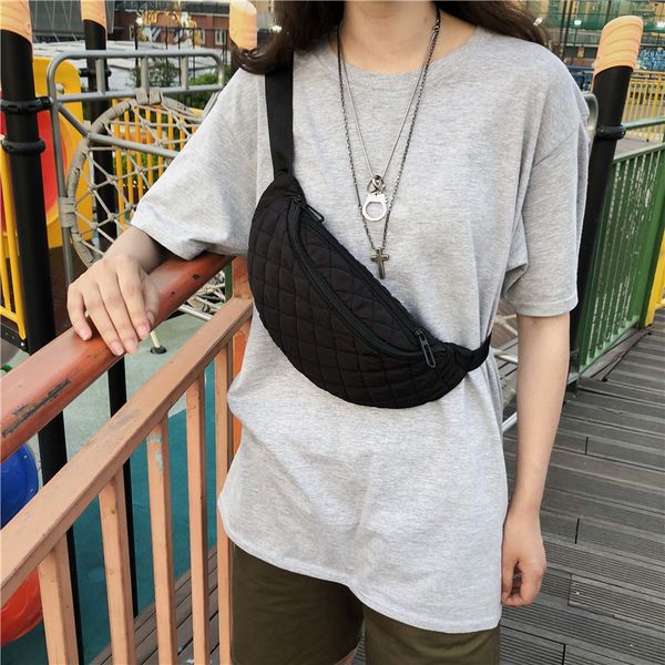 

2020 women's fashion girl crossbody bag japanese harajuku style street flow rhombus belt bag student wild chest