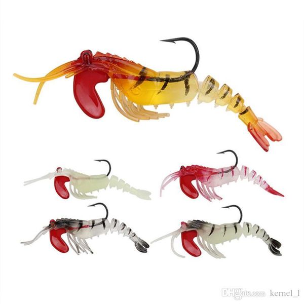 

mixed 5 color 7cm 12.6g shrimp jigs fishing hooks fishhooks single hook soft baits & lures artificial bait pesca accessories