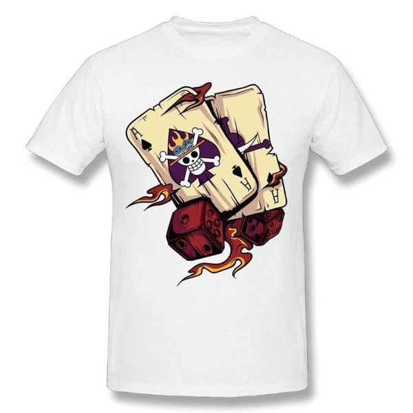 

one piece ace luffy t shirt print graphic man pirate cards japanese anime tees shirt for male, White;black