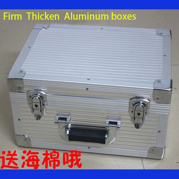 

box aluminium tool case toolbox file storage hard carry tool box hand gun locking pistol camera case 350*260*190 mm