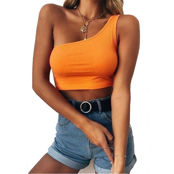 

Women Sports Vest One Piece Midriff-baring Tops Tank Sexy Sport Yoga One-shoulder Vest Sleeveless Casual Slim Skinny