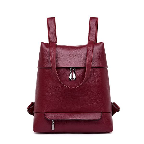 

2019 new stylish shoulder bag women bag street casual new soft pu leather middle youth backpack