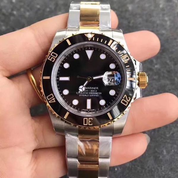 

luxury men's watch automatic mechanical watch 2813 movement mechanical ceramic watch 116610 stainless steel 30m diving luminous watches, Slivery;brown