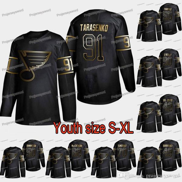 

Youth St. Louis Blues Vladimir Tarasenko 2019 Golden Edition Jersey Binnington Colton Parayko David Perron Oskar Sundqvist Ryan O'Reilly
