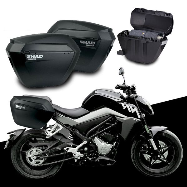 

for cfmoto 250nk nk250 250 nk shad sh23 side boxs+rack set motorcycle luggage case saddle bags bracket carrier system