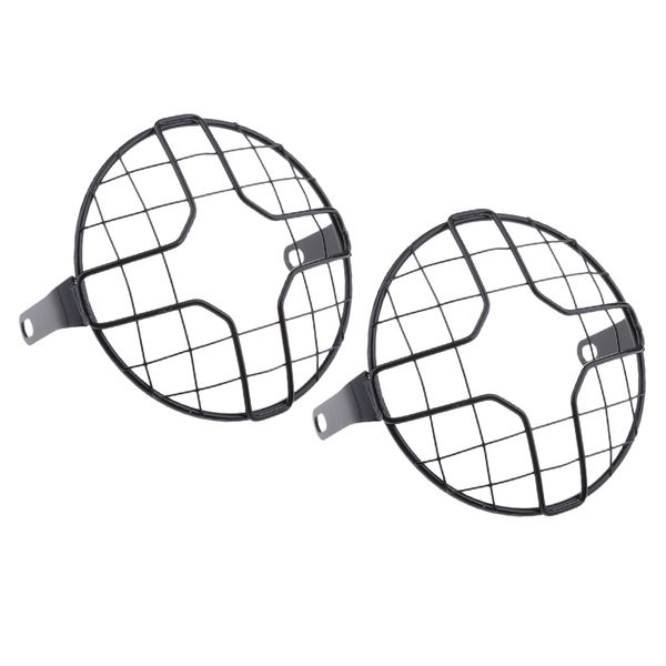 

2pcs 7inch universal motorcycle retro metal headlight protector guard cover
