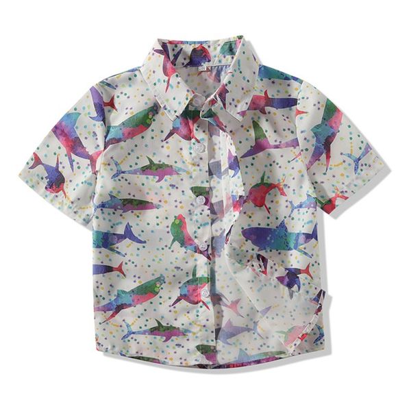 

summer baby clothes boys shirts short sleeve floral print shirts kids tees fashion blouse 1, White;black