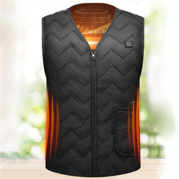 

outdoor usb heated vest men women winter electrical heated sleeveless jacket travel heating vest waistcoat hiking men's clothing, Black;white