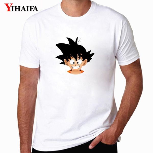 

yihaifa men t-shirt goku printed tee shirts short sleeve streetwear mens workout shirts, White;black