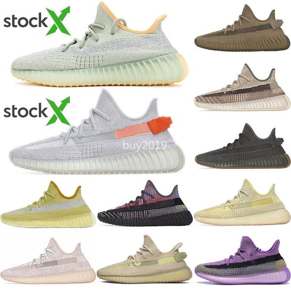 

2020 new kanye west desert sage earth cinder zyon mens women tennis running shoes tail light flax linen yecheil trainers sneakers