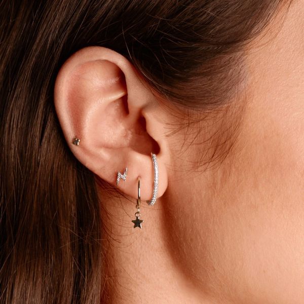 

simple lovely girl's earring gift fine 925 sterling silver long cz bar skinny bar classic minimal charming earrings stud, Golden;silver