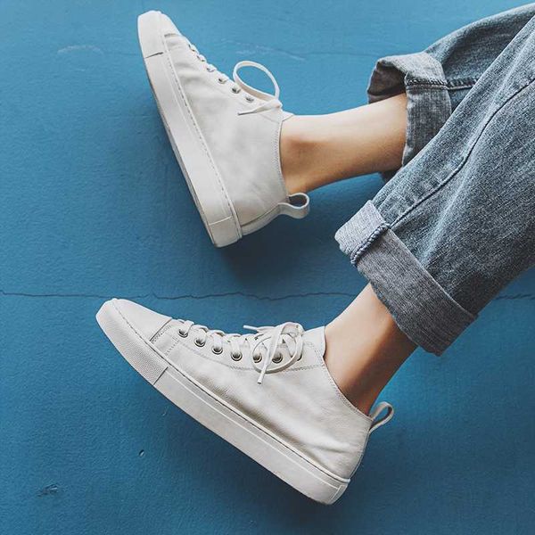 

yomior new spring summer genuine cow leather men shoes breathable loafers flats dress mens shoes black white sneakers