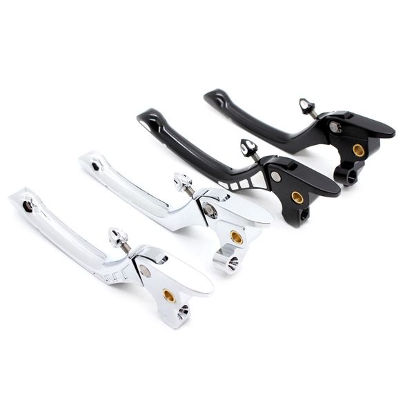 

black chromed contrast cut regulator clutch & brake lever for harley touring street road glide 2017 - 2019