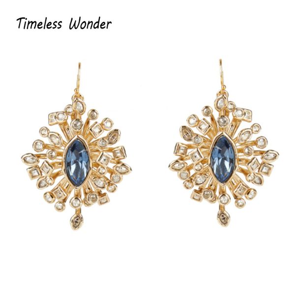

timeless wonder gorgeous crystal stone statement drop earrings women jewelry gothic ins brand trendy rare prom 6554, Silver