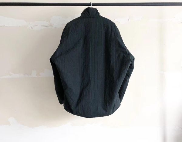 

fashion dark green oversize striped cotton jacket warm comfortable coat couple women and mens designer coat hfxhjk074