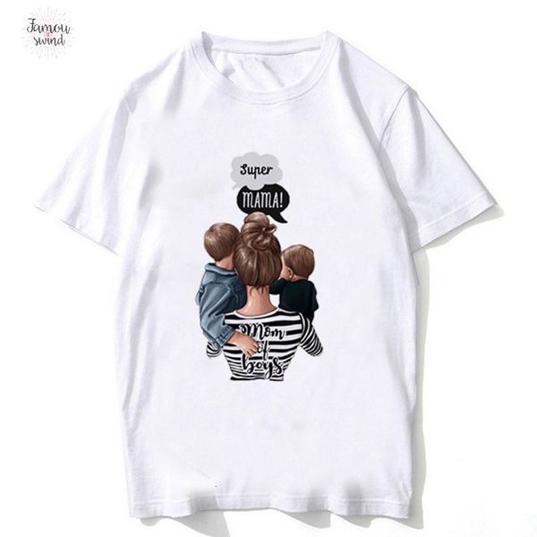 

мальчик рубашка интересный дает мать «в кепке рукава дневные дайте kamisetta vogue tshirt случайно женщины девушки матери матери рубашка, White