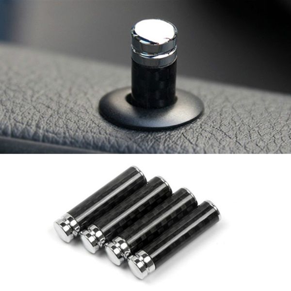 

4pcs carbon fibre car lock modified door pin for volvo v40 v50 v60 v70 s80 xc40 xc60 xc90 s60 s90 car styling accessory