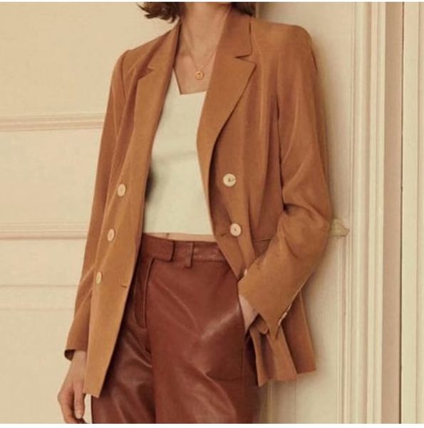 

fashion female streetwear casual solid blazer women 2019 autumn winter long sleeve office lady suit jacket, White;black