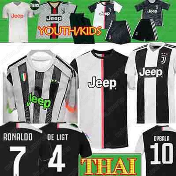 

Thai 18 19 20 ronaldo juventu occer jer ey juve kid men women home away de ligt dybala higuain buffon cami eta football 4xl, Black;yellow