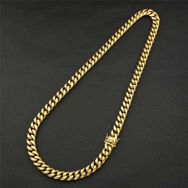 

mens stainless steel chians necklace 20inch 24inch 30inch gold plated cuban chain necklace for men punk jewelry wholesale, Silver