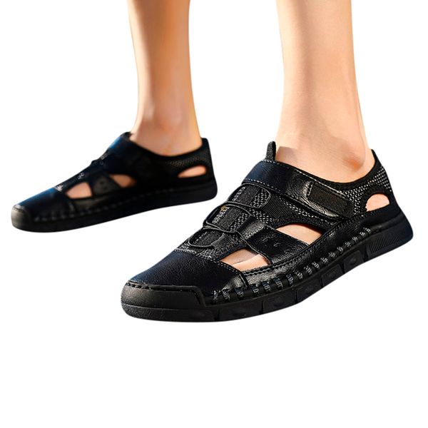 

2019 comfortable handmade men sandals men's summer fashion trend beach casual comfort wild sandals big size 38-48 beach, Black